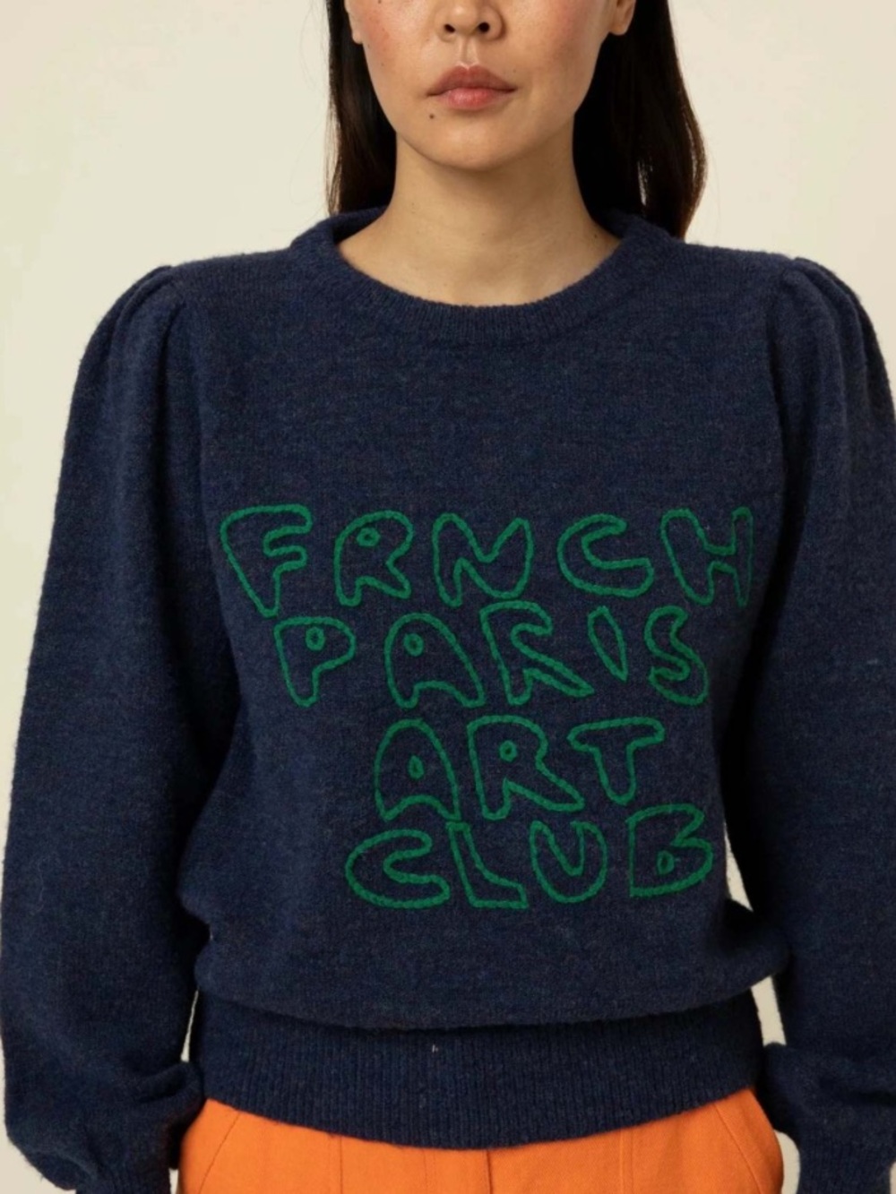 FRNCH Sweater “FRNCH PARIS ART CLUB” in Navy Blue size M